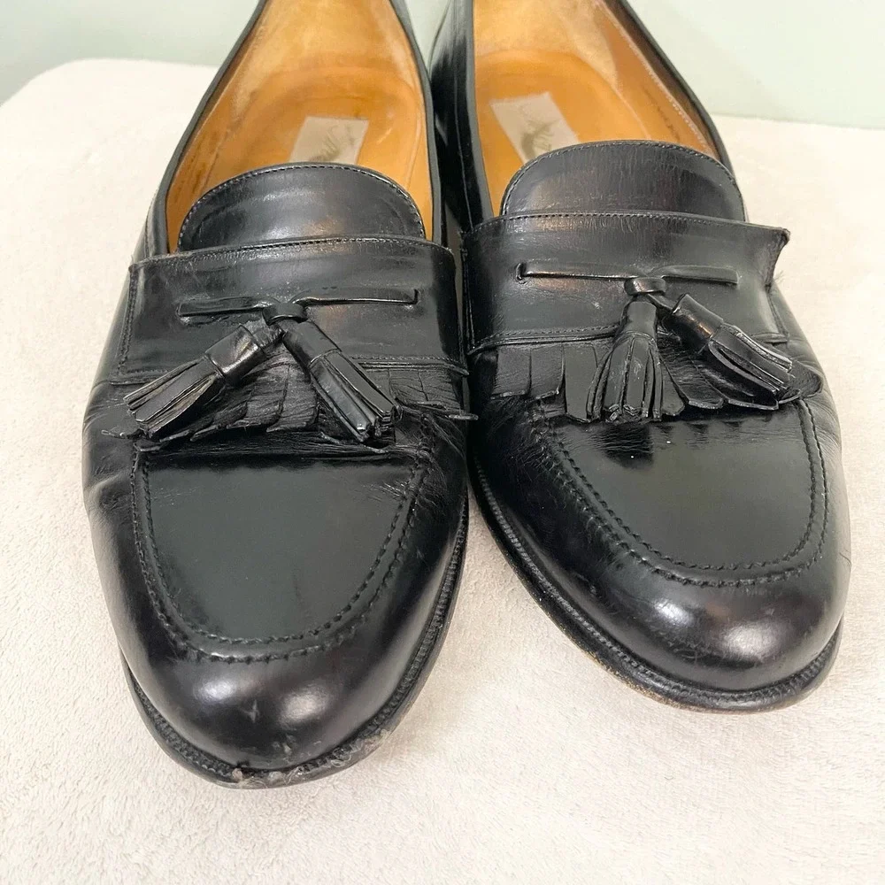 Mezlan Santander Men's Black Leather Kiltie Tassel Loafer Shoes Size 11M - Picture 3 of 12